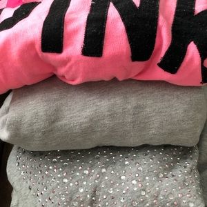 VS pink zip up hoodie lot